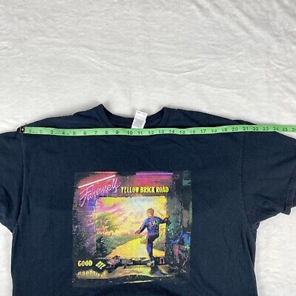Mens Shirt XL Black Elton John Farewell Yellow Brick Road Short Sleeve Crew Neck - Picture 5 of 7